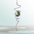 Multi Color Wind Spinner Tail Gazing Ball Spiral Decorative Wind Sculptures - 13in Height-Ruum Studio Home