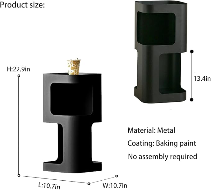 Modern Side Table,Small end Table for Small Spaces,Metal nightstand with Storage Shelf,Space-Saving Bedside Table Accent Table Drink Tables for Living Room,Bedroom.No Assembly Required-Ruum Studio Home