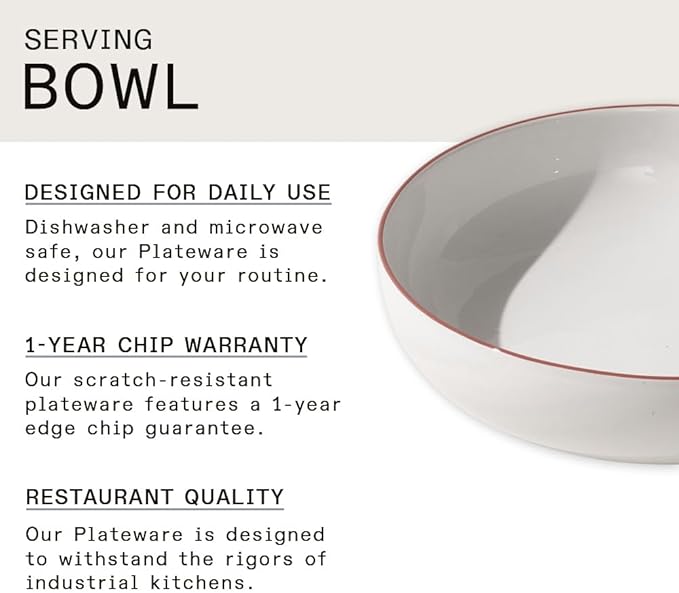 Made In Cookware - Serving Bowl - White With Red Rim - Porcelain England-Ruum Studio Home