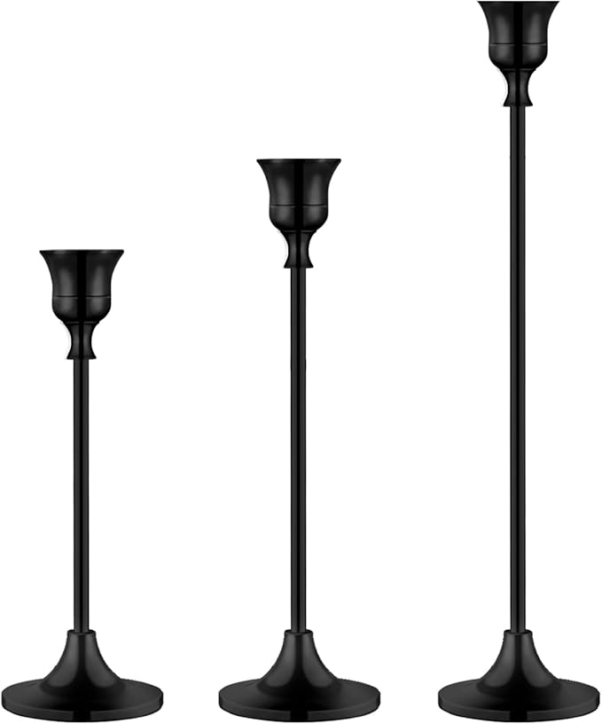 Candlestick Holders,Taper Candle Holder for Candlesticks Black Candelabra Candle Holder Vintage Candle Stick Candle Holders for Fireplace Party Dining Home-Ruum Studio Home