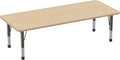 Factory Direct Partners FDP Rectangle Activity School and Classroom Kids Table (30 x 72 inch), Chunky Toddler Leg, Adjustable Height 15-24 inches - Maple Top and Maple Edge-Ruum Studio Home