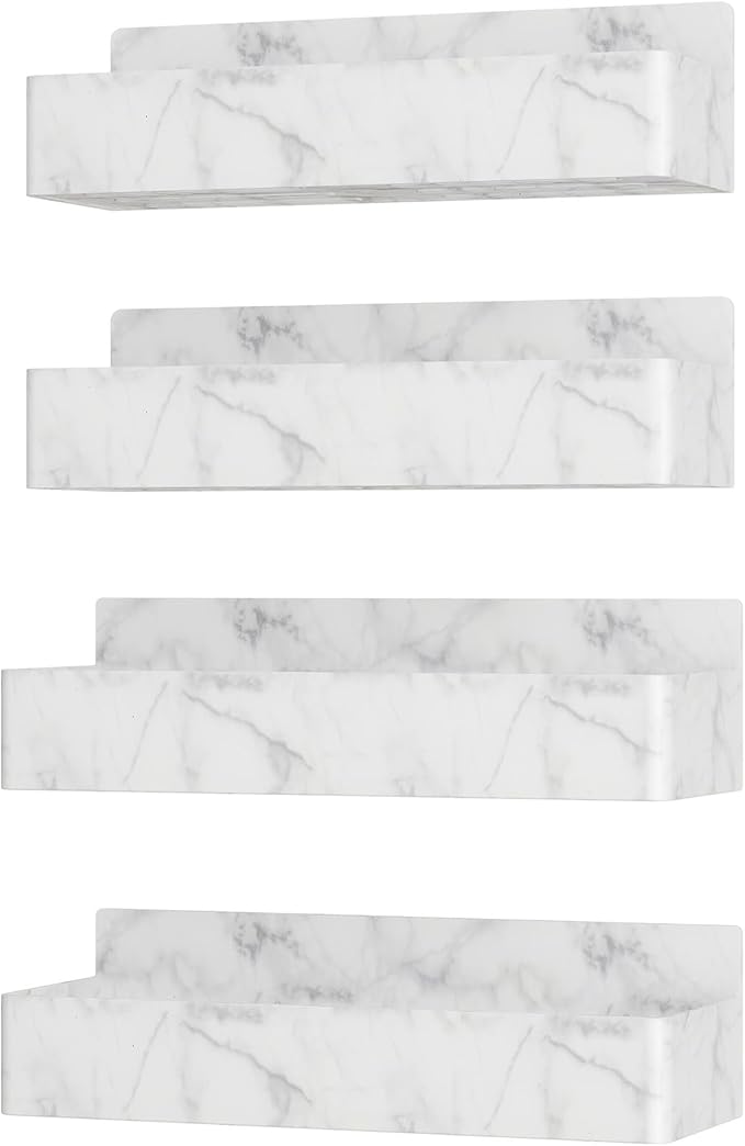 Magnetic Spice Rack for Refrigerator, Kitchen Organizer and Storage Shelf, Marble(4 Pack)-Ruum Studio Home