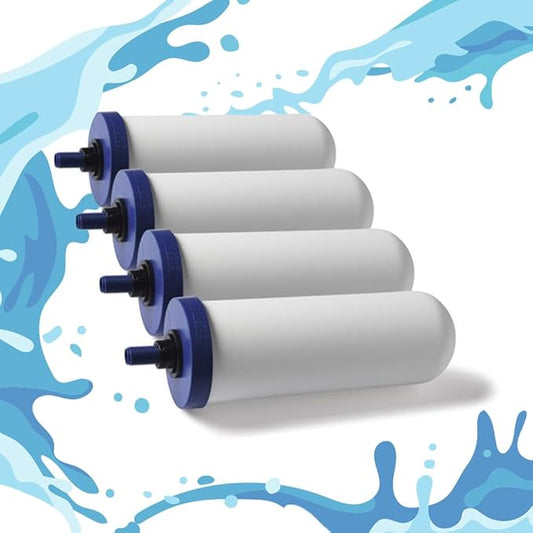 Coldstream FTO Plus Water Filter Cartridge (4 Pack) - Dependable for Easy Installation as a Berkey Replacement - Ceramic Gravity Filter For Stainless Steel Systems-Ruum Studio Home