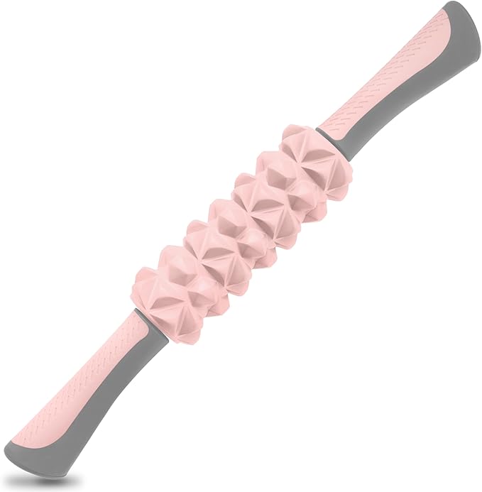 KITWILD Muscle Roller Stick, Massage Roller Stick for Athletes, Body Massage Stick for Muscles Deep Tissue, Muscle Relaxation Roller for Physical Therapy, Myofascial Release, and Yoga Therapy, Pink-Ruum Studio Home