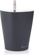 Dexceder 6x7 Self Watering Planter Indoor Outdoor, Matte Table Flower Plant Pot with Water Level Indicator (Slate Gray)-Ruum Studio Home