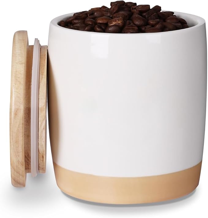 LEETOYI Ceramic Food Storage Jar with Seal Lid,Kitchen Canisters for Countertop, Serving for Ground Coffee, Tea, Sugar, Salt and More, 33 Oz-Ruum Studio Home