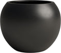DTY Signature Mount Sherman Lightweight Durable Modern Fiberstone Sphere Planter for Indoor & Outdoor Drainage Hole & Rubber Plug Weather Resistant, 17" H x 21" Dia 14.4" Pot Opening - Large, Black-Ruum Studio Home