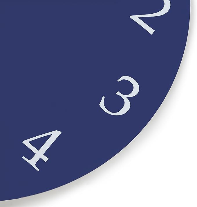Lafocuse 12 Inch Silent Navy Blue Wall Clock Battery Operated, Wooden, Simple, Minimalist, Kitchen, Living Room, Bedroom, Office, Home Décor-Ruum Studio Home
