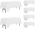 sancua 6 Pack White Tablecloth 60 x 84 Inch, Rectangle Table Cloth for 4ft Tables - Stain and Wrinkle Resistant Washable Polyester Table Cover for Dining Wedding Banquet Party Buffet Restaurant-Ruum Studio Home