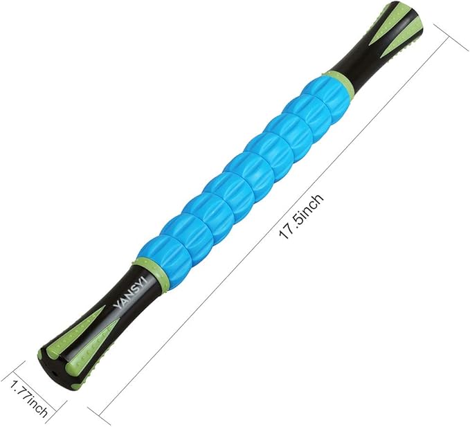 Yansyi Muscle Roller Stick for Athletes - Body Massage Roller Stick - Release Myofascial Trigger Points Reduce Muscle Soreness Tightness Leg Cramps & Back Pain for Physical Therapy & Recovery (Blue 2)-Ruum Studio Home