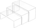 8.5x9x9.5 Inch Acrylic Risers Display Stands 3pcs, Rectangular Display Risers 3 Steps, Clear Acrylic Stand for Brand Store, Retails-Ruum Studio Home