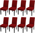 JQinHome 8 Pcs Dining Chair Slipcover,High Stretch Removable Washable Chair Seat Protector Cover for Home Party Hotel Wedding Ceremony (Red)-Ruum Studio Home