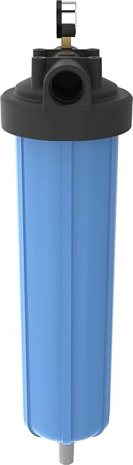 Pentair Pentek 150337 PBH Big Blue Bag Filter Housing, 1 1/2" NPT #20 Bag Vessel Assembly with Gauge, Wrench and Drain Valve, 20-Inch, Black/Blue-Ruum Studio Home