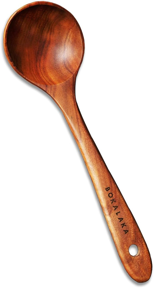 Wooden Spoons for Cooking, 1 Pcs Natural Teak Wooden Cooking Spoons for Non-Stick-Ruum Studio Home