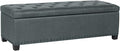 Joveco 47 Inch Storage Ottoman Bench,Tufted Fabric Storage Bench with Nailhead Trim for Bedroom (47”,Gray)-Ruum Studio Home