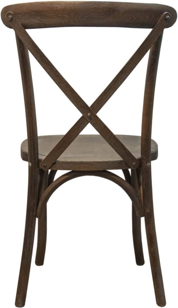 EMMA + OLIVER 2-Pack Gray Wash Dark Driftwood X-Back Chair-Ruum Studio Home