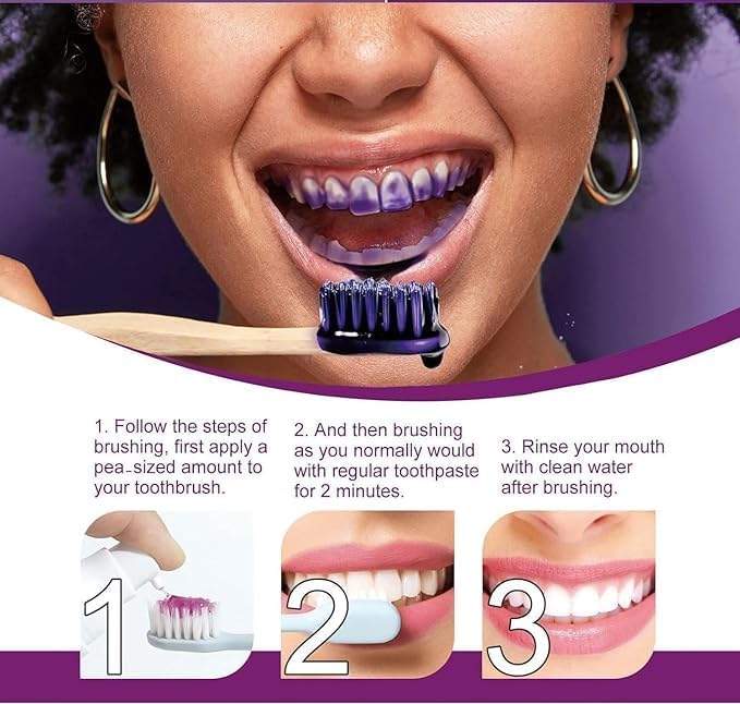 Purple Toothpaste for Teeth Whitening, Purple Whitening Toothpaste for Adults,Tooth Stain Remover Gel - Tooth Whitener Suitable for Smoking, Coffee, and Removing Dental Stone ﻿(2fl oz/60ml)-Ruum Studio Home