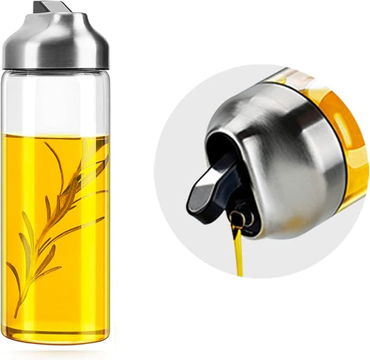 Aelga Olive Oil Dispenser Bottle - Glass Oil Dispenser - Dispenser Bottle for Kitchen with Stainless Steel Spout-Ruum Studio Home