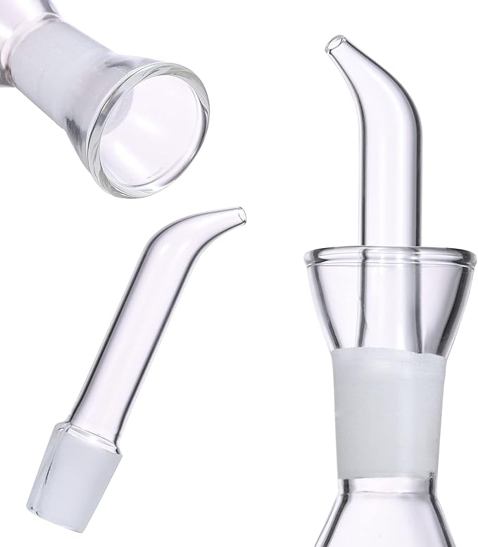 ELETON Olive Oil Dispenser Borosilicate Glass Bottle - 8 oz 250ml Non Drip Dispenser - Leak Proof Pourer Vinegar Drizzler Cruet - Easy Clean Drip Free Bottles for Kitchen-Ruum Studio Home