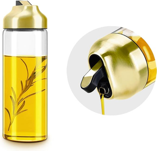 Aelga Gold Oil Dispenser - Gold Kitchen Accessories-Oil Dispenser Bottle for Kitchen with Stainless Steel Spout-Ruum Studio Home