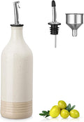 vancasso 20 Oz Ceramic Olive Oil Dispenser Bottle, Bottle Dispenser with Spout and Funnel for Kitchen,Suitable for Oil, Vinegar, Coffee Syrups & Other Liquids，Cream-Ruum Studio Home