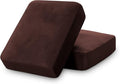 PrinceDeco Brown Furniture Cover, 2 Pcs Velvet Stretch Sofa Cushion Covers for Individual Cushions, Pet Friendly, Stay in Place, Machine Washable-Ruum Studio Home
