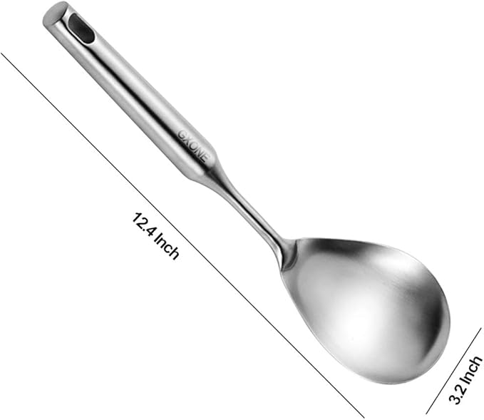 Cooking Spoon,304 Stainless Steel Large Serving Spoons,Silver/12.6Inch-Ruum Studio Home