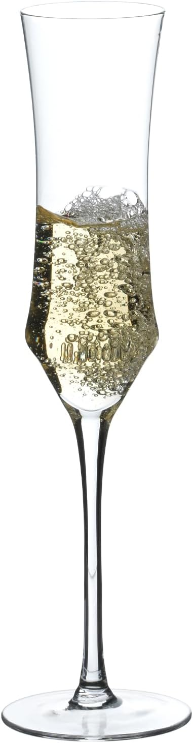 Hand Blown Crystal Champagne Flutes, Sparkling Champagne Glasses Set of 1, 7 oz-Ruum Studio Home