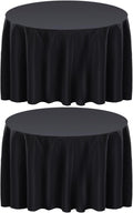 Surmente 132 inch Round Tablecloths -2 Pack Black Round Table Cloths, Polyester Fabric Table Covers for Wedding, Party, Banquet, or Restaurant-Ruum Studio Home