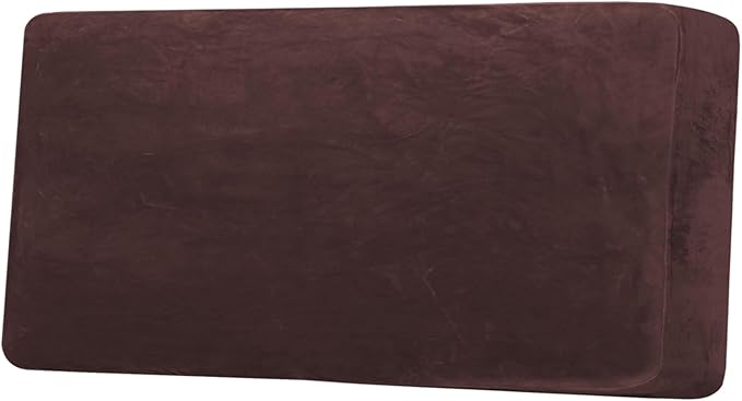 H.VERSAILTEX Velvet Stretch Individual Couch Cushion Cover Plush Cushion Slipcover for Loveseat Sofa Cushion Furniture Protector Seat Cushion Sofa Cover (1 Piece Sofa Cushion Cover, Brown)-Ruum Studio Home