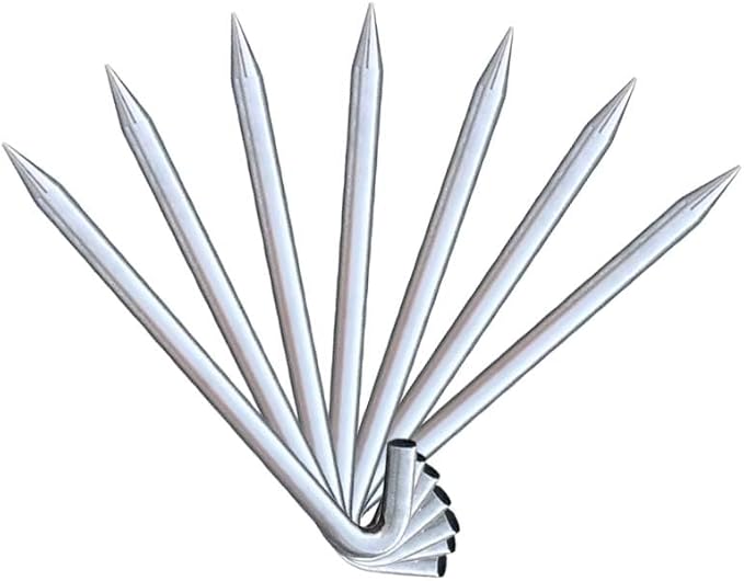 Moose Supply Steel Tent Stakes Heavy Duty Ground Stake, Metal Stakes to Anchor Commercial Inflatables, Outdoor Camping Canopy, Fence, Garden Tent Accessories, 1" Diameter x 18" Length, 10 Pack-Ruum Studio Home