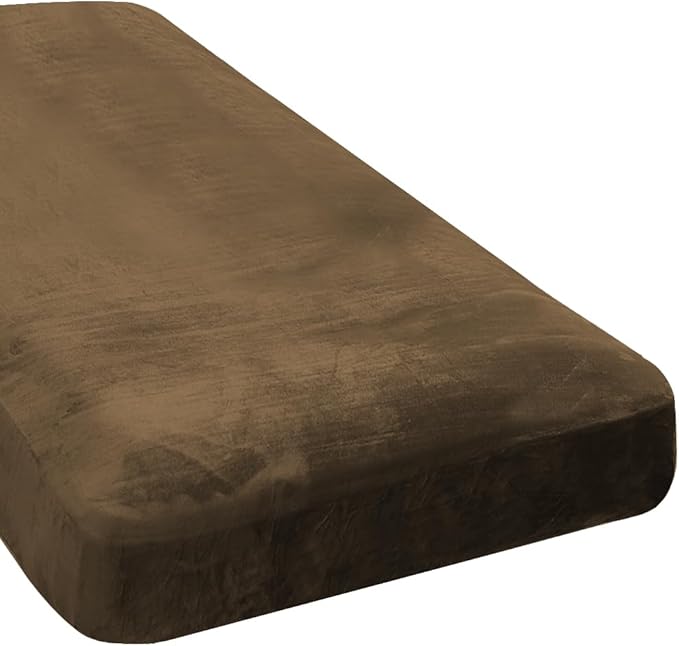 H.VERSAILTEX Velvet Stretch Individual Chaise Cover Sectional Couch Covers for L Shaped Sofa Both Left/Right Furniture Protector Seat Cushion Sofa Cover (1 Piece Chaise Cover, Bronze Brown)-Ruum Studio Home