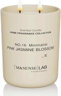 M&SENSE Natural Soy Candle| Pink Jasmine Blossom | 16.6 oz, 95H Burn | Minimalist Scented Candle for Relaxation, Gifting, Home Décor | for Bedroom, Office, Party Large-Ruum Studio Home