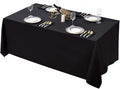 Surmente Black Tablecloth 90 x 132-inch Rectangular Polyester Table Cloth for Weddings, Banquets, or Restaurants-Ruum Studio Home
