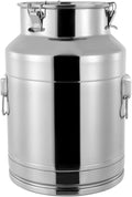304 Food-Grade Stainless Steel Ice Bucket with Lid, 28L/7.4Gallon Good Sealing Storage Canister Milk Bucket Milk Can for Coffee, Tea, Water, Milk, Soup-Ruum Studio Home