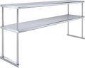 AmGood Stainless Steel Double-Tier Shelf | Work Table Overshelf | NSF Certified | Fits Over Tables | Many (72 in. Long x 18 in. Deep)-Ruum Studio Home
