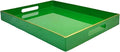 Large Decorative Tray, Emerald Green Serving Tray with Handles, Plastic Coffee Table Tray for Ottoman, Living Room, Bathroom, Decor. 15.7” x 11.8” x1.6”-Ruum Studio Home