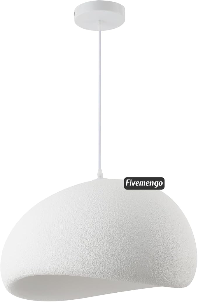 15.7in Wabi Sabi Pendant Lights Kitchen Island Lighting Fixture Ceiling Mount White Modern Japanese Lamp Japandi Chandelier for Dining Living Room Hallway Bedroom Restaurant Hanging Lamp-Ruum Studio Home