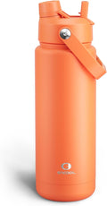 Insulated Water Bottle with Straw Stainless Steel Water Bottle, Leak-Proof, BPA-Free, Double Wall Vacuum Keeps Cold for 24 Hours for Sports, Travel, School (32 oz, Moderate Orange)-Ruum Studio Home