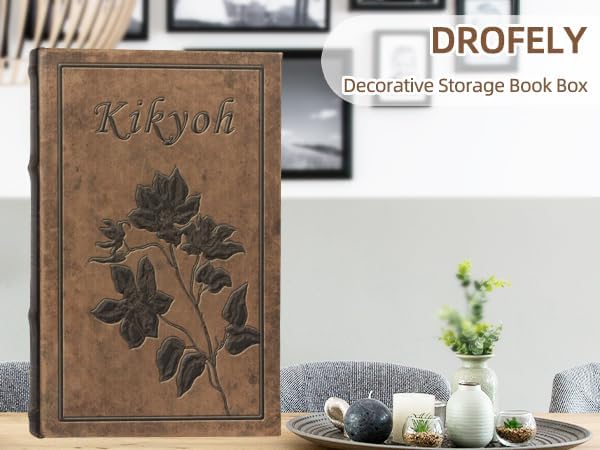 Decorative Book Box - Vintage Fake Book Storage Box for Home Décor, Secret Hollow Hidden Compartment (10x6.75x1.95 Inch) - Unique Shelf & Coffee Table Decor for Home,Graduation Gift,Birthday Gift Idea-Ruum Studio Home