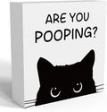 Funny Bathroom Decor Are You Pooping Cat Sign Funny Bathroom Toilet Table Decoration Funny Cat Gifts Bathroom Wall Decor Cat Gifts for Women Gifts for Cat Lovers, Funny Bathroom Wooden Box Sign Decor-Ruum Studio Home