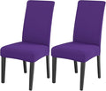 JQinHome Dining Chair Slipcover, High Stretch Removable Washable Chair Seat Protector Cover Set of 2,Chair Covers for Dining Room, Kitchen,Home Party,Wedding Ceremony(Purple, 2PC)-Ruum Studio Home
