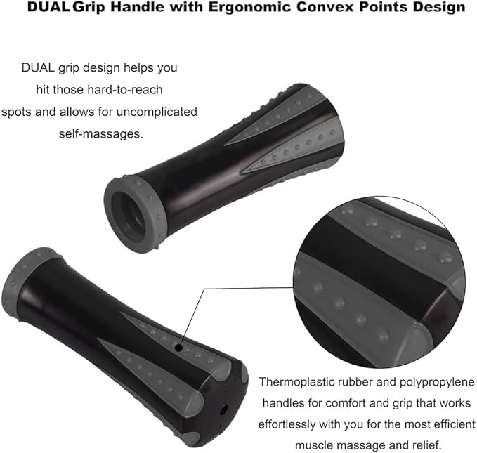Yansyi Body Massage Roller Stick for Athletes - Release Myofascial Trigger Points Reduce Muscle Soreness Tightness Leg Cramps & Back Pain for Physical Therapy & Recovery (Gray)-Ruum Studio Home