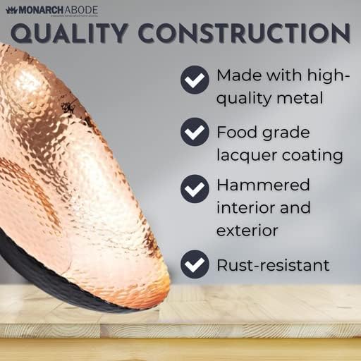 Monarch Abode Hand Hammered Decorative Bowl, 12.75-Inch Black and Copper Plated – Key Bowl for Entryway Table, Catch All, Decorative Fruit Basin, Key Holder, Bowls for Home Decor-Ruum Studio Home