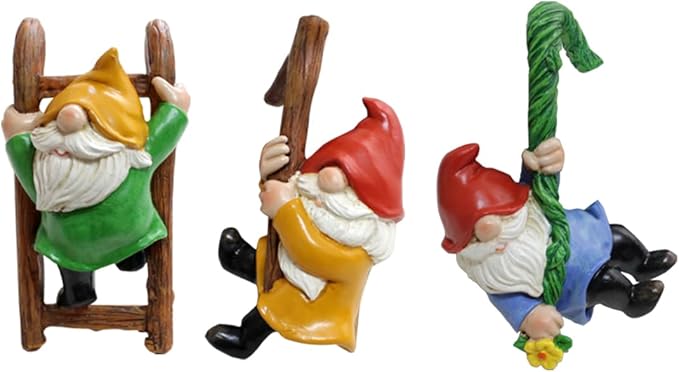 3 PCS Climbing Gnomes Tree Faces Decor Outdoor for Yard, Gnomes Statue, Outdoor Fairy Garden Resin Crafts, Flower Pot Landscape Dwarf, Micro Landscape Pendant Ornaments (3 PCS)-Ruum Studio Home