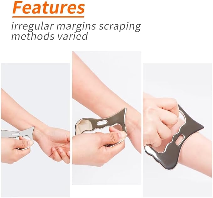 Guasha Massage Tool, Grade Stainless Steel Scraping Tool for Soft Tissue Upgrade Physical Therapy Stuff,Used for Back, Legs, Arms,Neck,Shoulder, Gua sha Tool-Ruum Studio Home