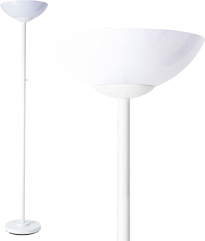 Super Bright Floor Lamp 8000LUMEN - DIMMABLE 30K Energy-Efficient Standing Lamp with Cement Base, for Living Room and Bedroom - Matte Finish, Modern and Elegant Design (White)-Ruum Studio Home