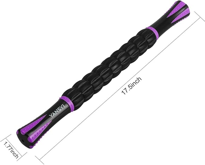 Yansyi Muscle Roller Stick for Athletes - Body Massage Roller Stick - Release Myofascial Trigger Points Reduce Muscle Soreness Tightness Leg Cramps & Back Pain for Physical Therapy & Recovery (Purple)-Ruum Studio Home