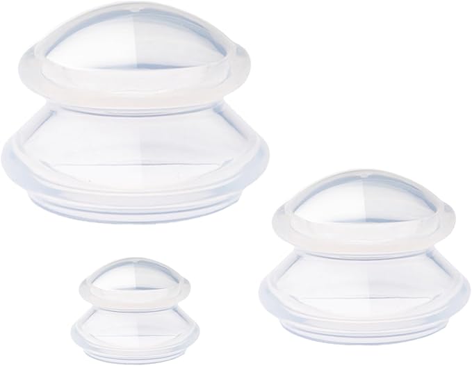 3pcs Cupping Therapy Set-Professional Silicone Cupping, Suitable for Facial Body Massage/Deep Myofascial Release/Pain Relief/Muscle Relaxation & More (Clear,3pcs)-Ruum Studio Home