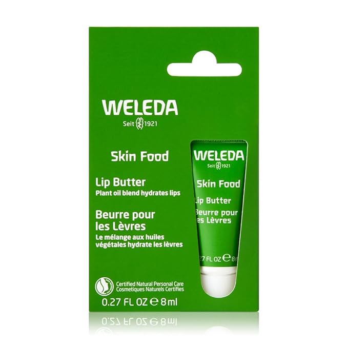 Weleda Skin Food Lip Butter, 0.27 Ounce, Plant Rich Moisturizing Lip Care with Sunflower Seed Oil, Chamomile and Calendula-Ruum Studio Home